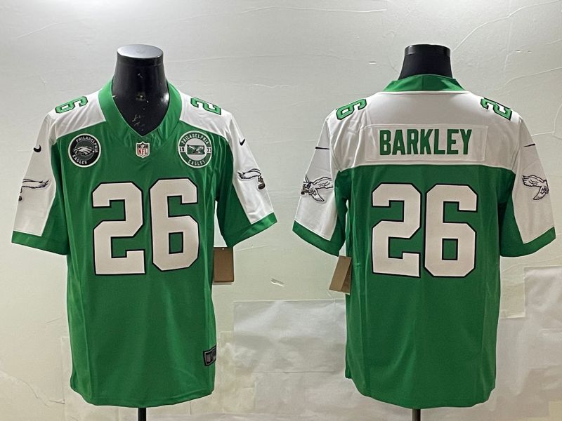 Men Philadelphia Eagles #26 Barkley Green Thanksgiving three generations 2025 Nike Vapor Limited NFL Jersey style 2->philadelphia eagles->NFL Jersey